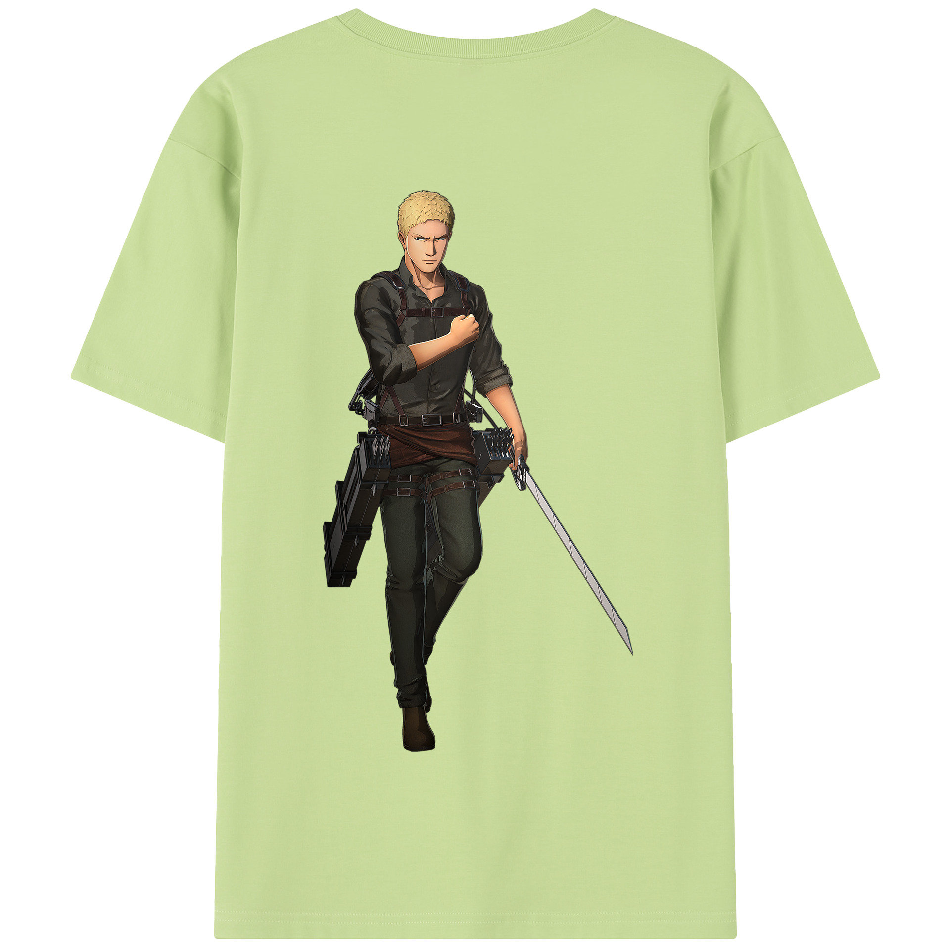 （画像用） 進撃の巨人 ライナー・ブラウン Attack on Titan Reiner Braun 綿100％半袖Tシャツ（背面プリント）